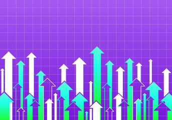 Financial Arrow Graph. Vector business graph with arrow showing profits and gains.