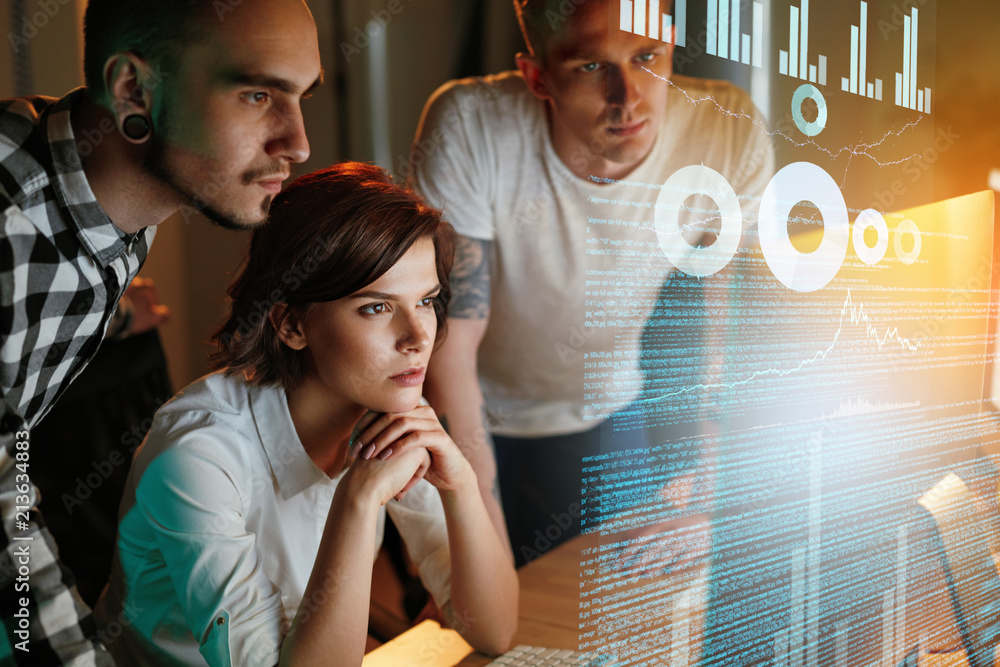 Poster Programmers Working On Software In Office