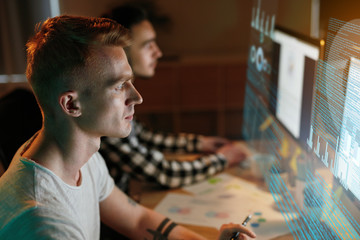 Information Technology. Programmers Writing Software Code