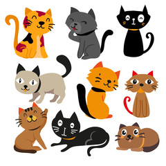 cat vector collection design