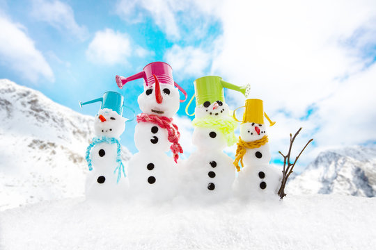 snowman winter time card