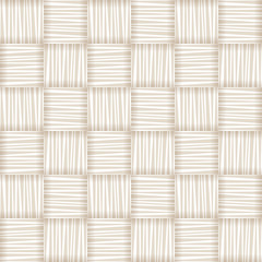 White straw wicker striped geometric seamless pattern, vector