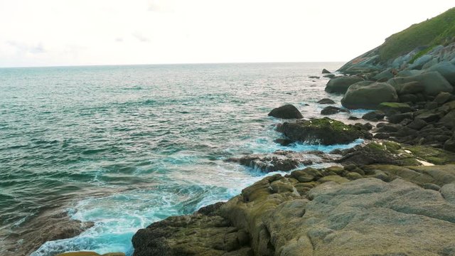 Scenic view and beautiful landscape of Krating Cape at Nai Harn beach, Phuket, Thailand 