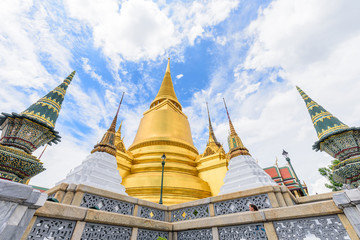 Golden Pagoda in Wat Phra Kaew /  Wat Phra Kaew Landmark in Thailand