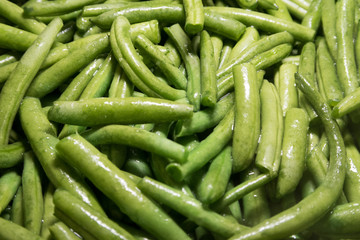 bright green asparagus on a frying pan