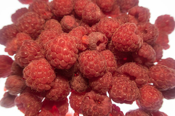 bright colorful raspberry on a white background