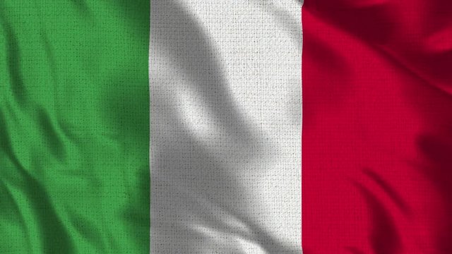 Italy Flag - Realistic 4K - 60 fps flag of the Italy waving in the wind. Seamless loop with highly detailed fabric texture. Loop ready in 4k resolution