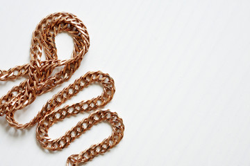 Gold Chain On White