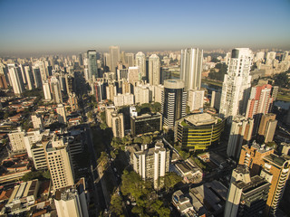 Aerial view of big city, Moncao neighbohood, Sao Paulo Brazil, South America