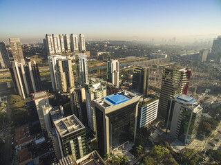 Obraz premium Aerial view of big city, Moncao neighbohood, Sao Paulo Brazil, South America