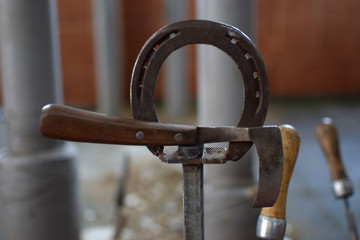 A blacksmith's and farrier tools