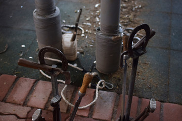 A blacksmith's and farrier tools