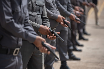 Police tactical firearms training outdoors.