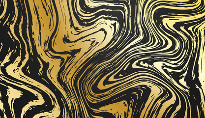 Abstract black and yellow marble or stone texture.
