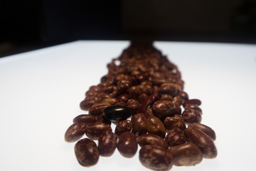 beans on white background
