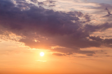 Sky with clouds during the sunrise or sunset. Workpiece, design template, background_