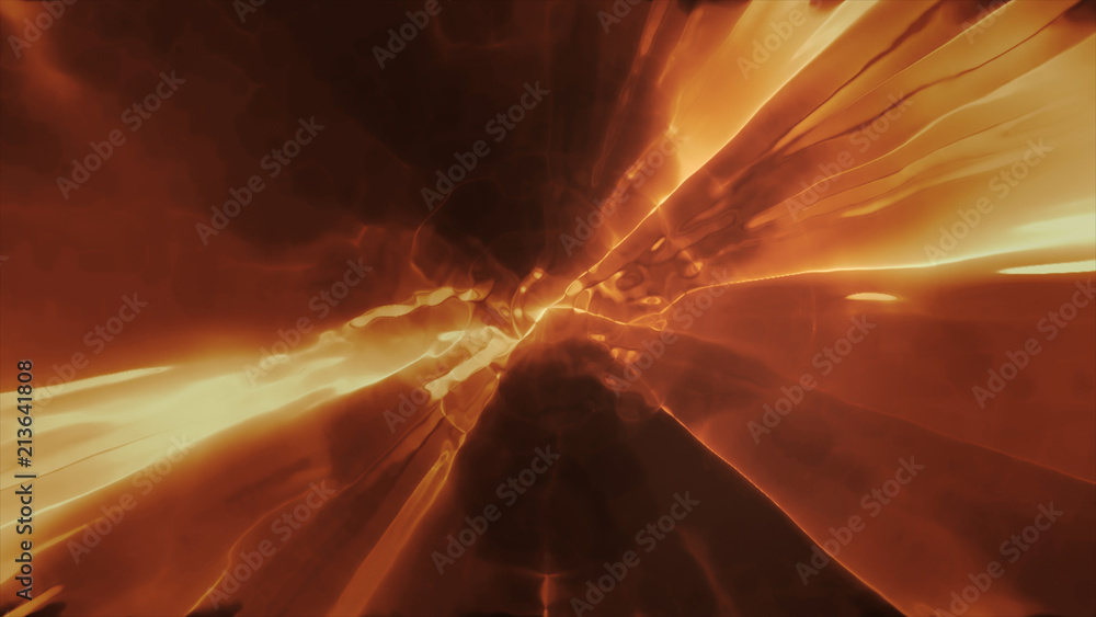 Poster 3d rendering the flight to another dimension through a wormhole in time and space. bright, high-ener