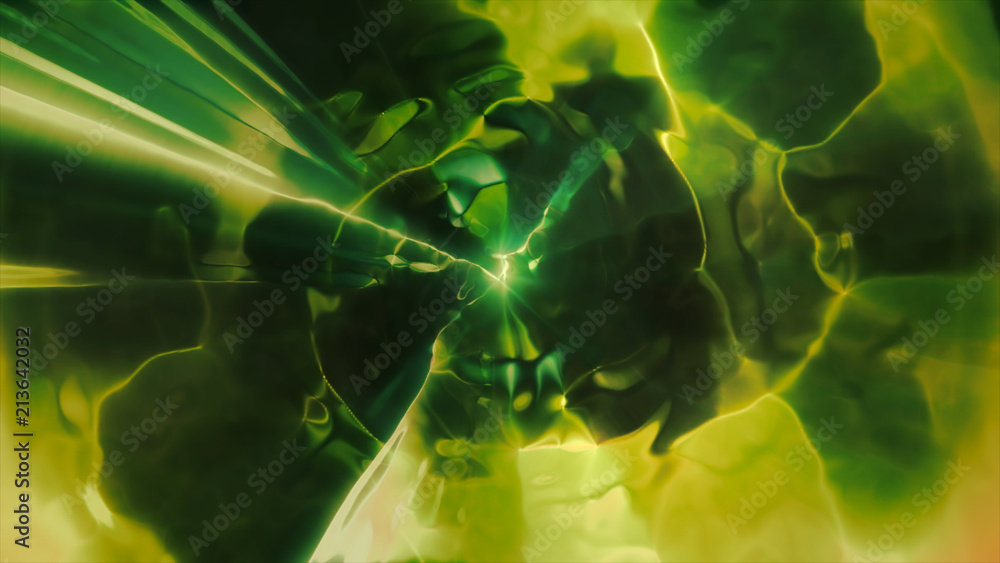 Poster 3d rendering the flight to another dimension through a wormhole in time and space. bright, high-ener