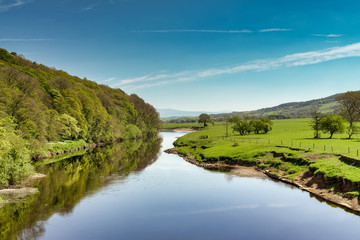 Fototapeta na wymiar A view of the River Lune near Lancaster.