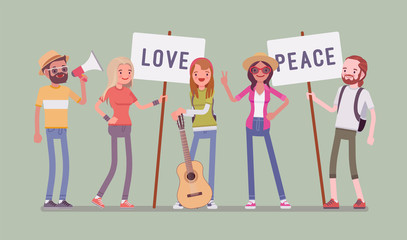 Hippie movement demonstration