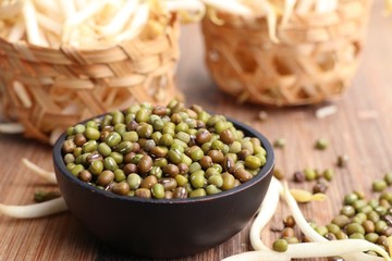 Bean sprouts with seed
