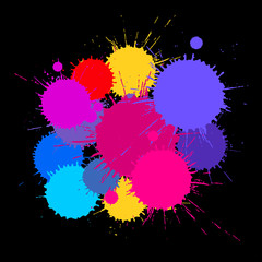 Abstract background of multicolored paint stains