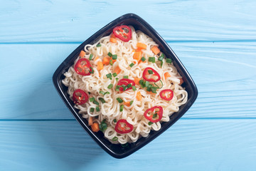 Instant noodles in bowl
