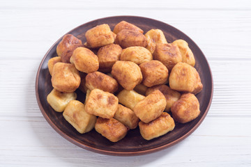 Homemade fried potatoes gnocchi