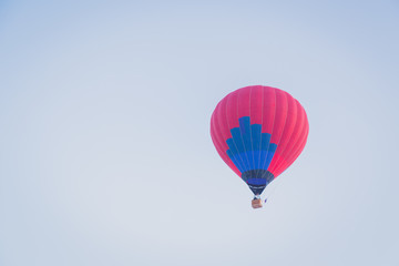 Colorful hot air ballon on the air