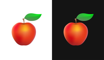 Vector Icon with Organic Apple