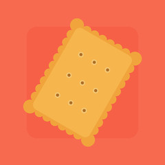 Sweet biscuit, flat style vector illustration.