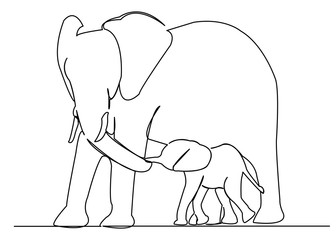 mom elephant and baby elephant