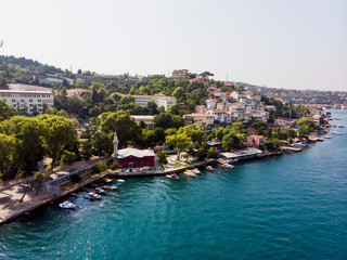 Fototapeta na wymiar Aerial Drone View of Istanbul Bosphorus, Cengelkoy / Istanbul