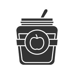 Apple jam jar glyph icon