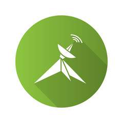 Satellite dish flat design long shadow glyph icon