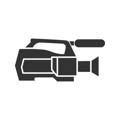 Video camera glyph icon