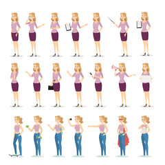 Fototapeta premium Set of a woman character