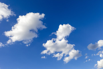 Blue sky with white clouds.