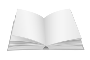 Blank white book cover . Isolated on white background. Mockup to display your design. Vector