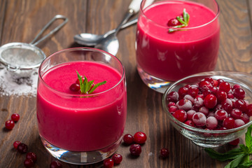 cranberry mousse with semolina