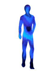 human walking pose, abstract body watercolor painting hand drawing illustration design