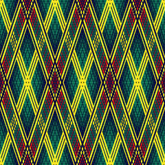 Seamless multicolor rhombic pattern