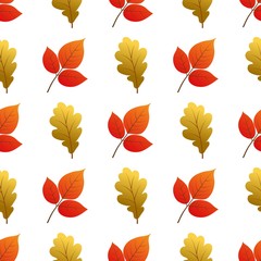 Vector seamless pattern with autumn leaves.