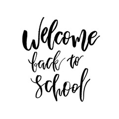 Welcome Back to School. Lettering text logo isolated on white background