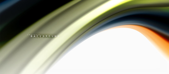 Fluid liquid mixing colors concept on light grey background, curve flow, trendy abstract layout template for business or technology presentation or web brochure cover, wallpaper