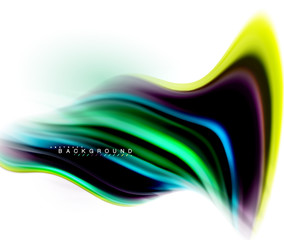 Fluid liquid mixing colors concept on light grey background, wave and swirl curve flow line, trendy abstract layout template for business presentation, app wallpaper banner, poster or wallpaper