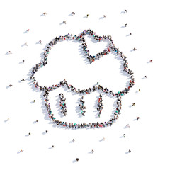 A lot of people form piece of cake, wedding, love