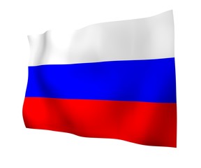 Waving flag of the Russian Federation. The National. State symbol of the Russia. 3D illustration