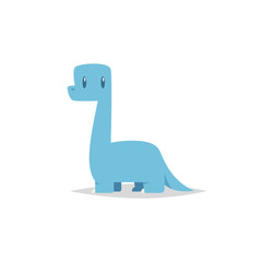 Cute cartoon brachiosaurus vector