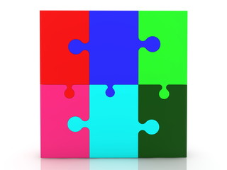 Colorful puzzle on white